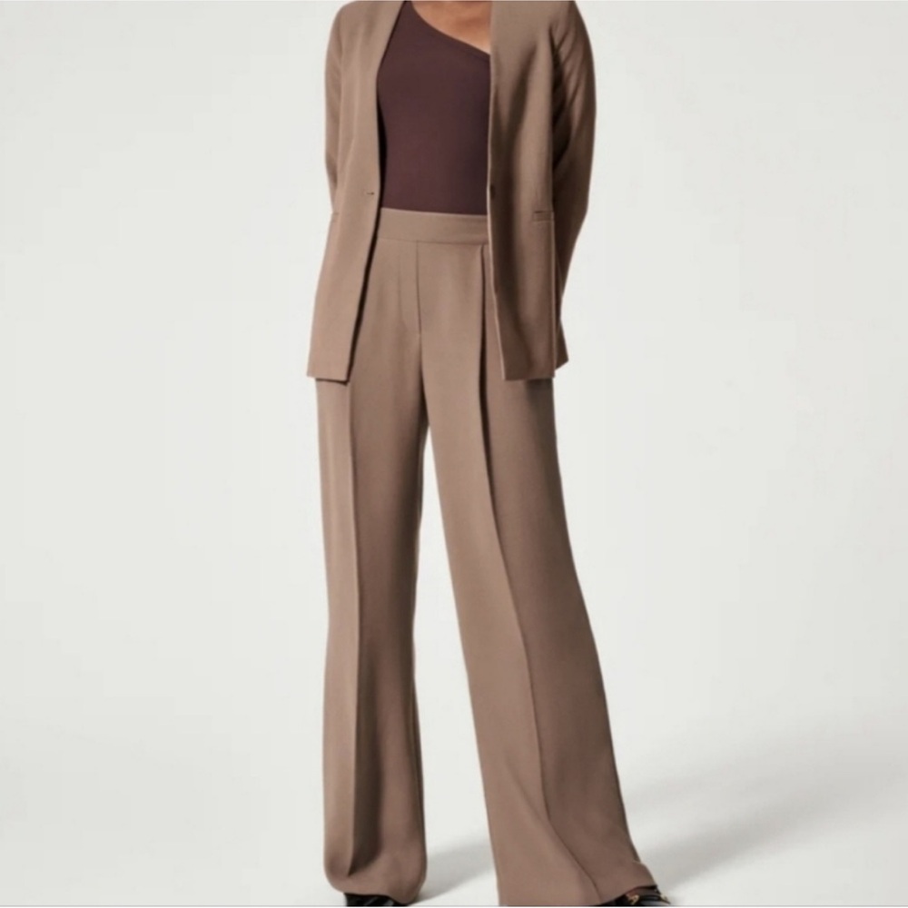 SPANX Wide Leg Pants in Taupe